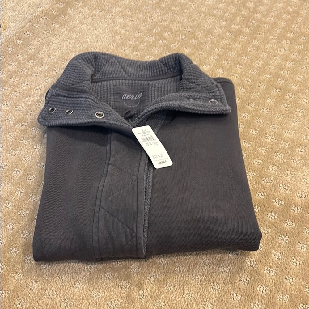 Aerie Getaway Quarter Snap Sweatshirt